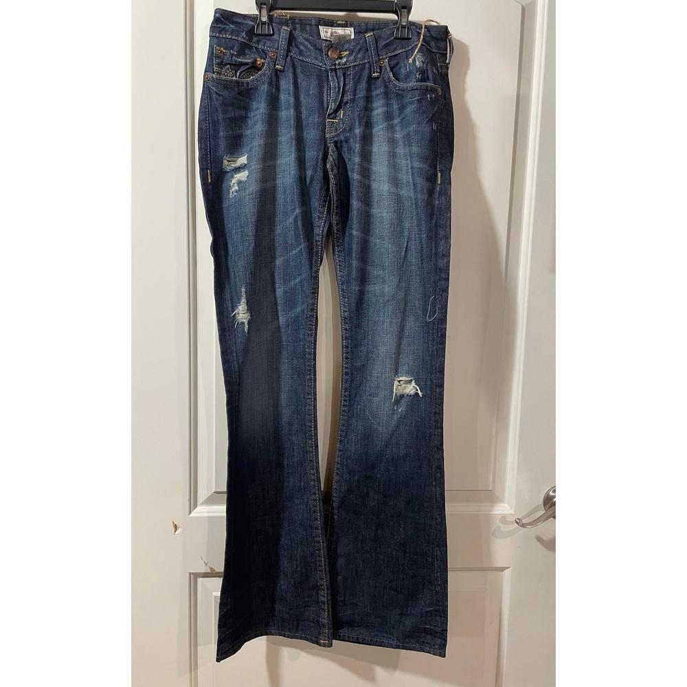 Prvcy Retail: $216 Santa Monica Women's Distessed Bootcut Jeans 100% Cotton 27